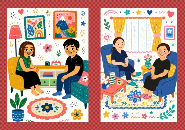 Client and counsellor sitting together